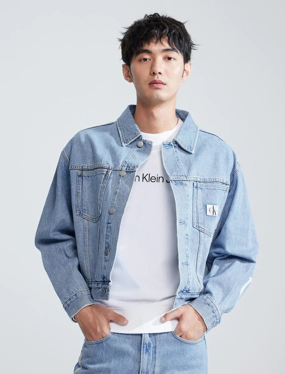 Calvin Klein - Áo khoác jeans nam Boxy Denim Knockout Jacket