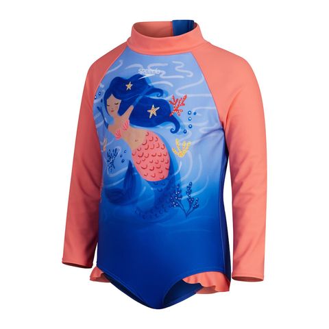 Speedo - Đồ bơi bé gái Toddler Girls Digital Long Sleeve Frill Swimsuit