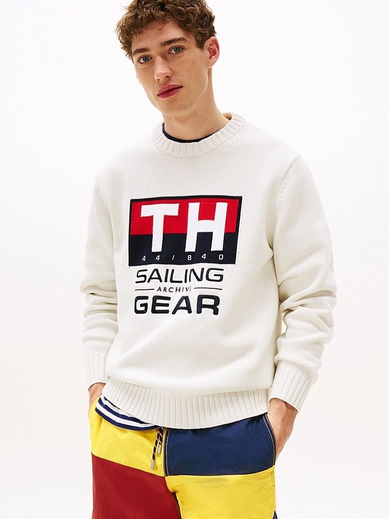 Tommy Hilfiger - Áo len tay dài nam Hilfiger Sailing Rib-Knit Intarsia Logo Jumper