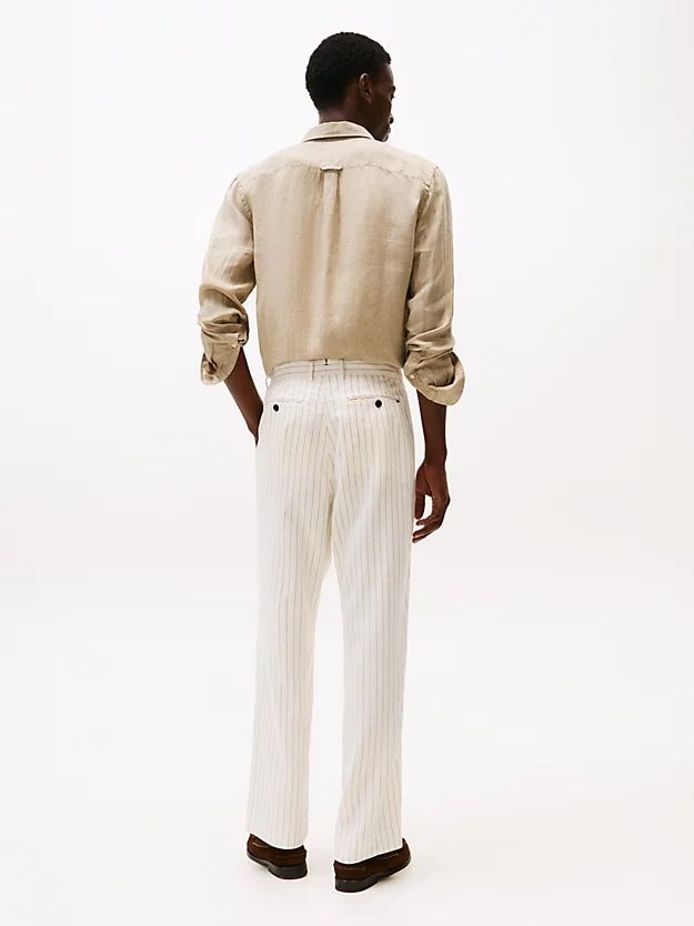 Tommy Hilfiger - Quần tây dài nam Linen Blend Stripe Wide Leg Trousers