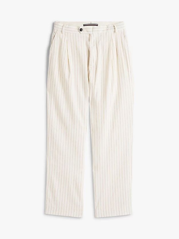 Tommy Hilfiger - Quần tây dài nam Linen Blend Stripe Wide Leg Trousers