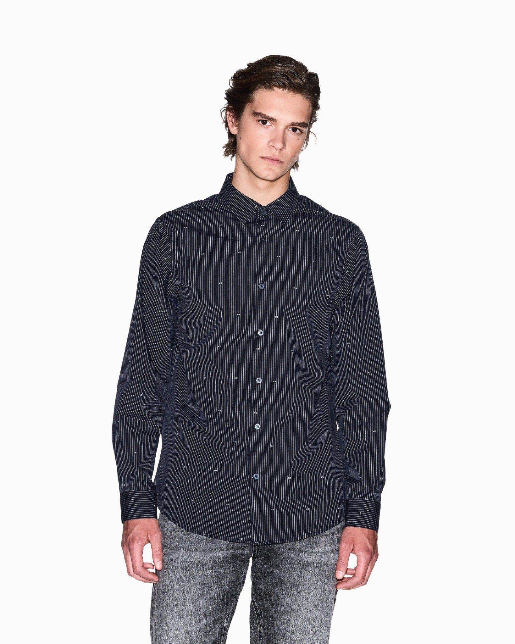 Armani Exchange - Áo sơ mi nam Ax Regular Fit Shirt In Jacquard Cotton