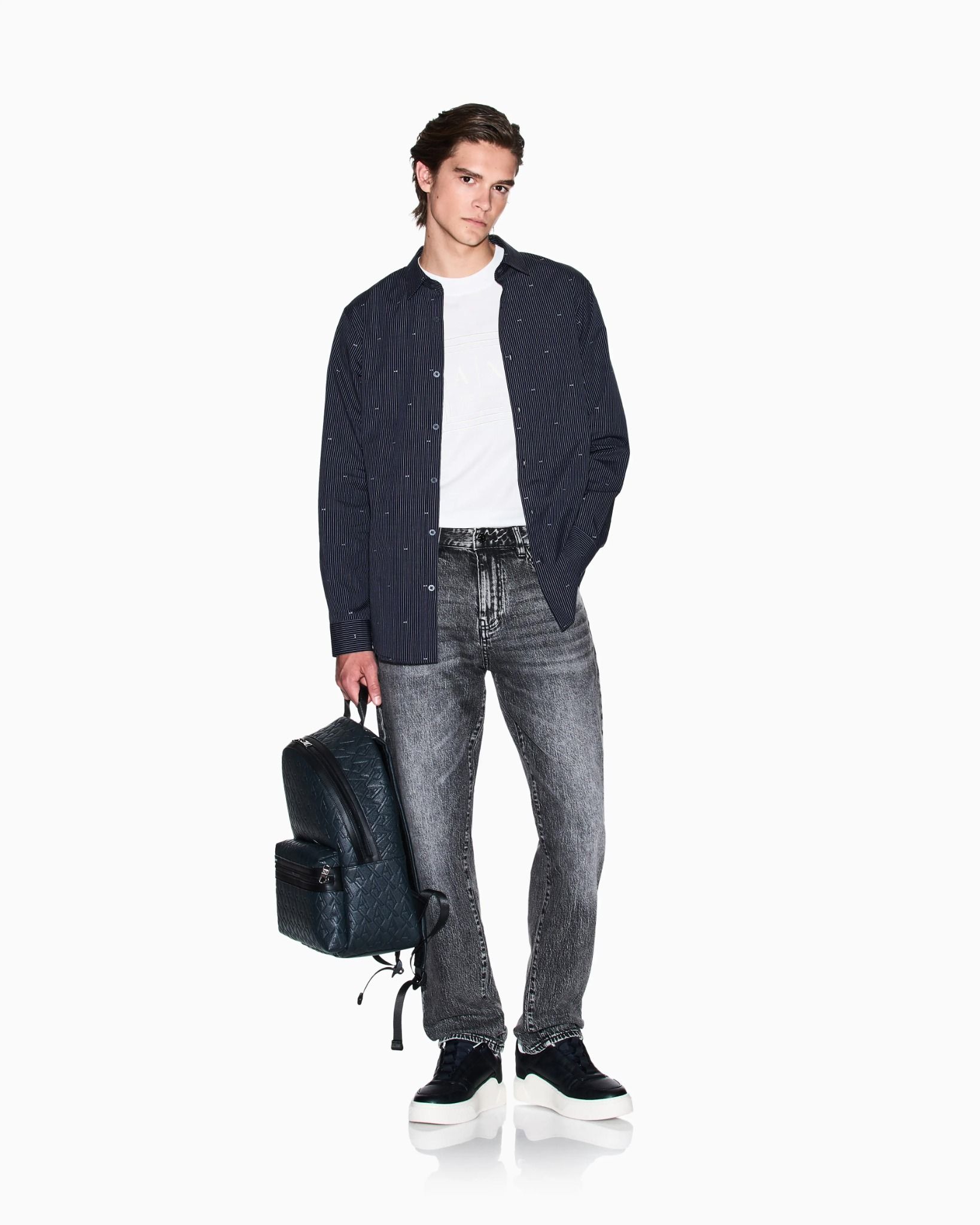 Armani Exchange - Áo sơ mi nam Ax Regular Fit Shirt In Jacquard Cotton