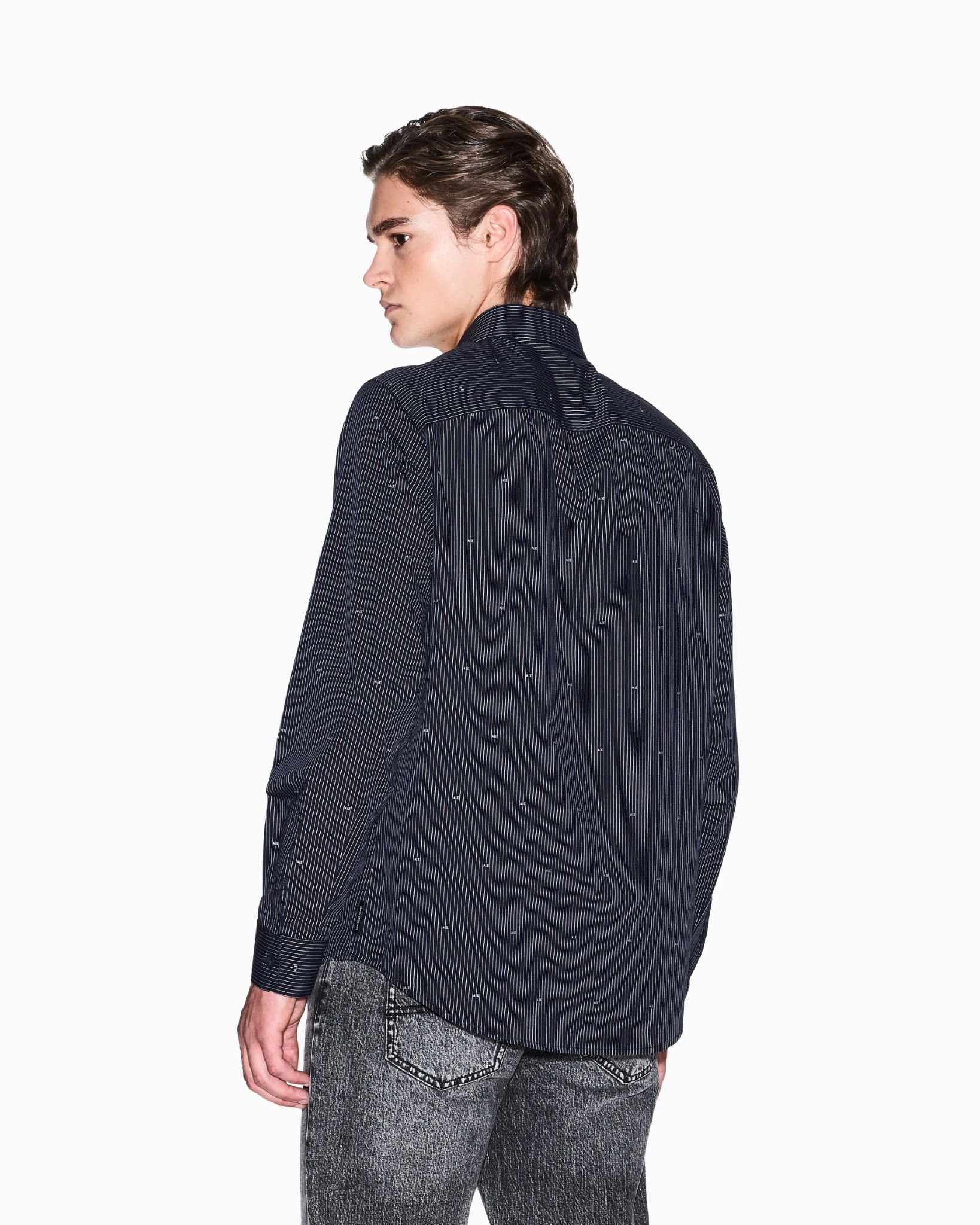 Armani Exchange - Áo sơ mi nam Ax Regular Fit Shirt In Jacquard Cotton