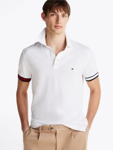 Tommy Hilfiger - Áo polo tay ngắn nam Flag Cuff Slim Fit Polo