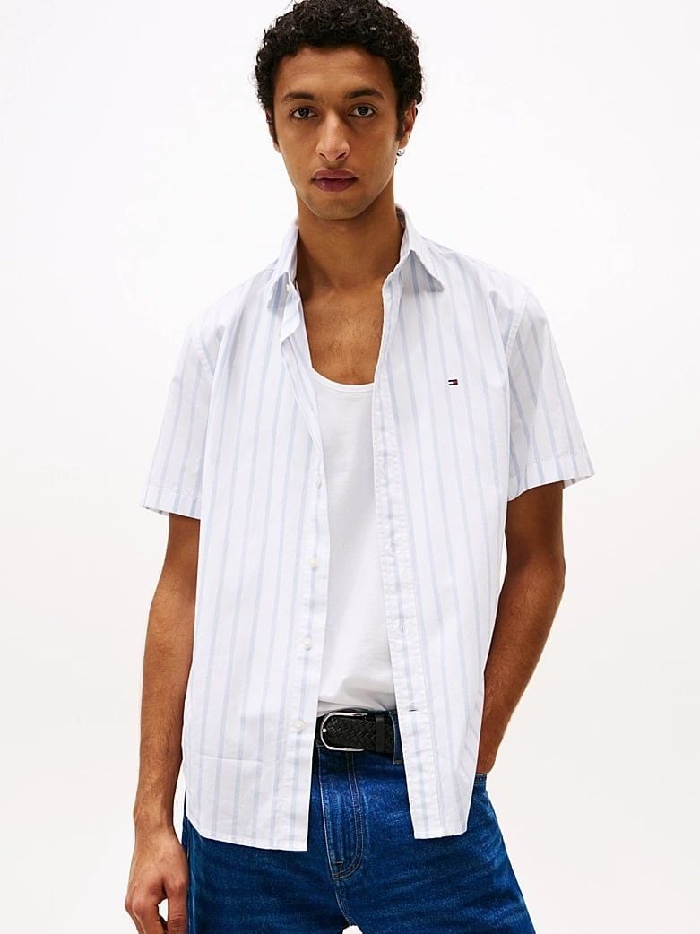 Tommy Hilfiger - Áo sơ mi tay ngắn nam Regular Fit Short Sleeve Poplin Shirt