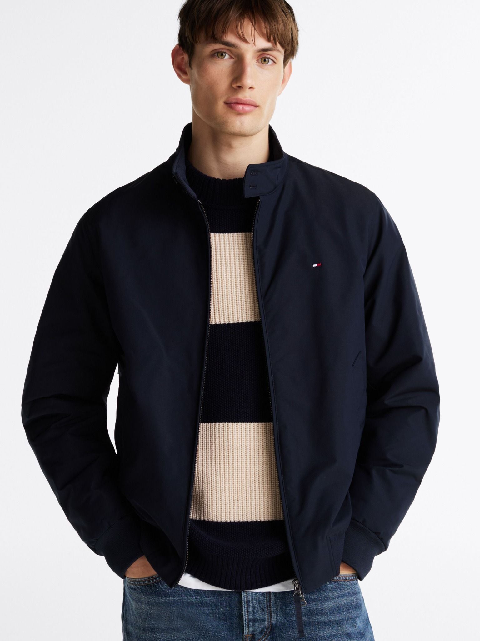 Tommy Hilfiger - Áo khoác tay dài nam Relaxed Harrington Jacket