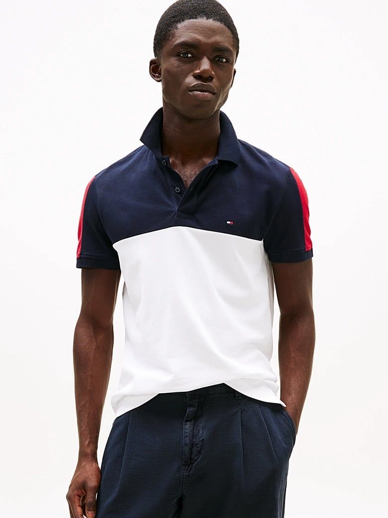 Tommy Hilfiger - Áo polo tay ngắn nam Regular Fit Colour-Blocked Polo Shirt