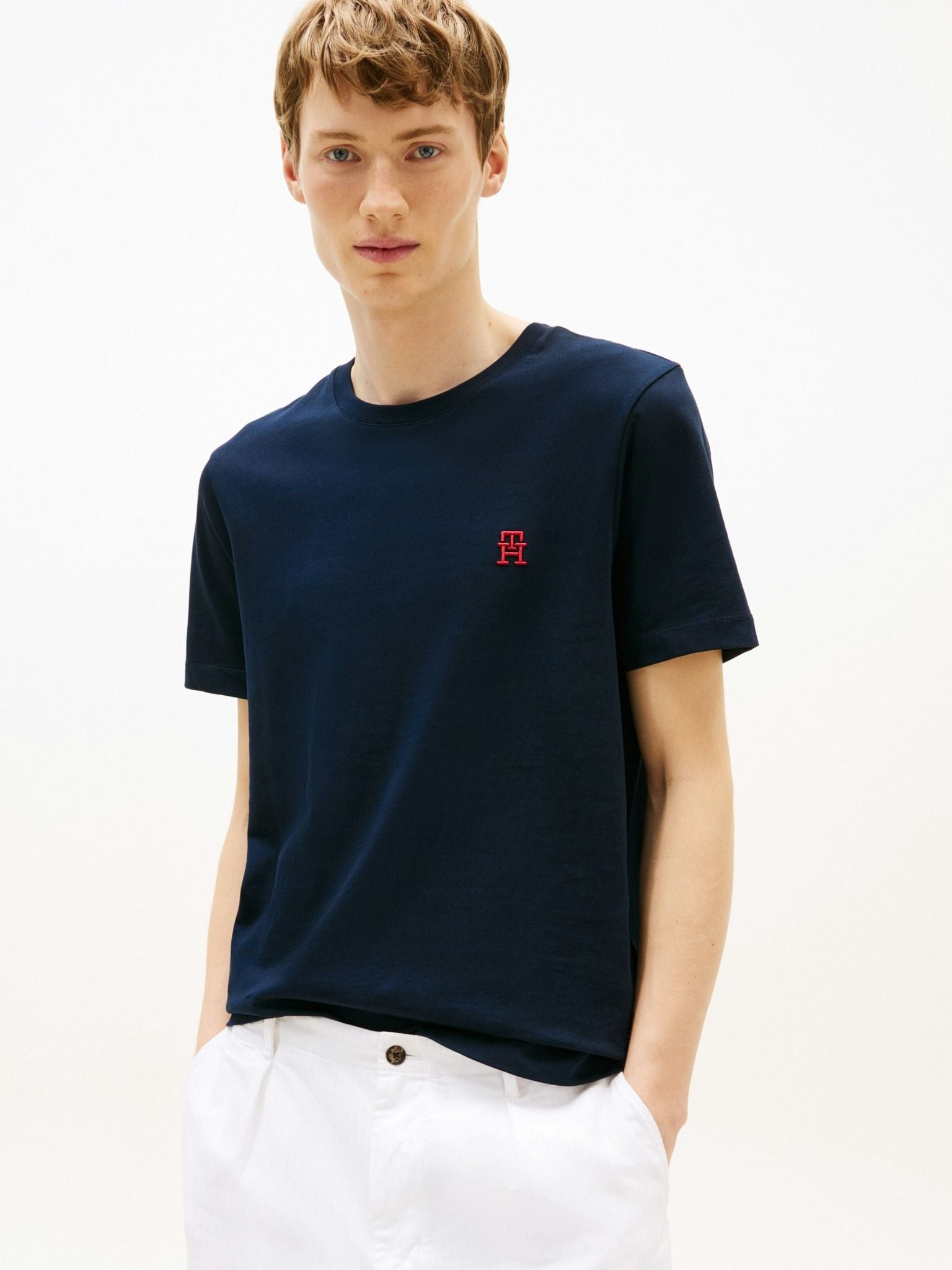 Tommy Hilfiger - Áo thun tay ngắn nam Contrast TH Monogram Embroidery T-Shirt