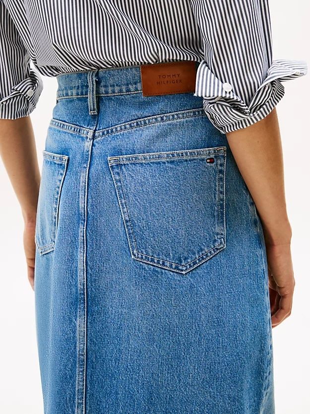 Tommy Hilfiger - Váy jean nữ High Rise Denim Midi Skirt