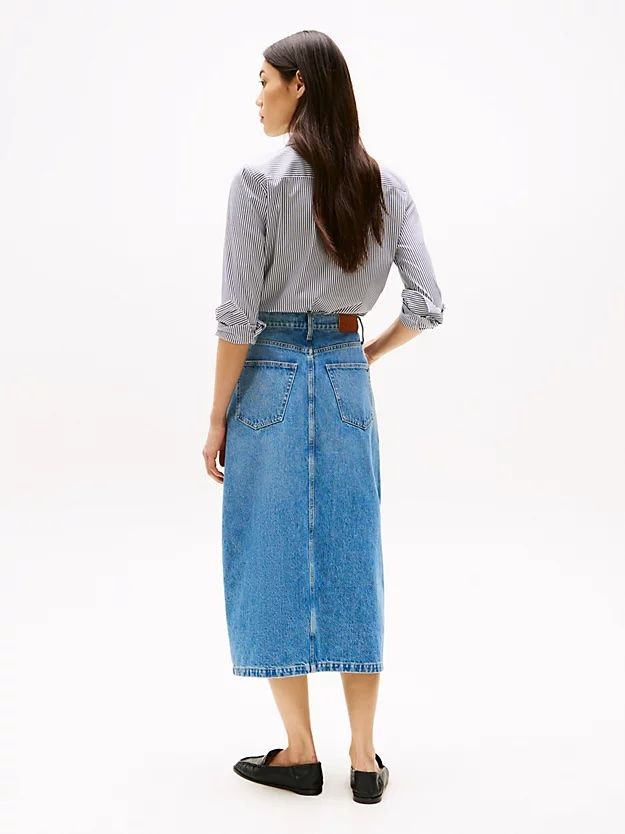 Tommy Hilfiger - Váy jean nữ High Rise Denim Midi Skirt