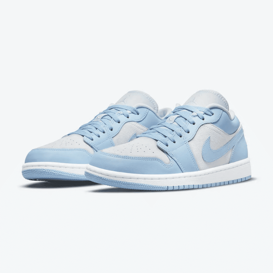 Nike - Giày thời trang thể thao Nữ Women's Air Jordan 1 Low Football Grey and Aluminum
