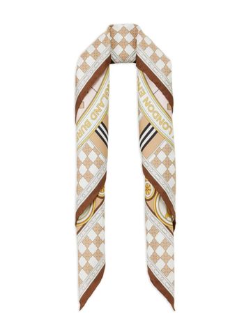 Burberry - Khăn choàng nam nữ Burberry clock-print Silk Scarf