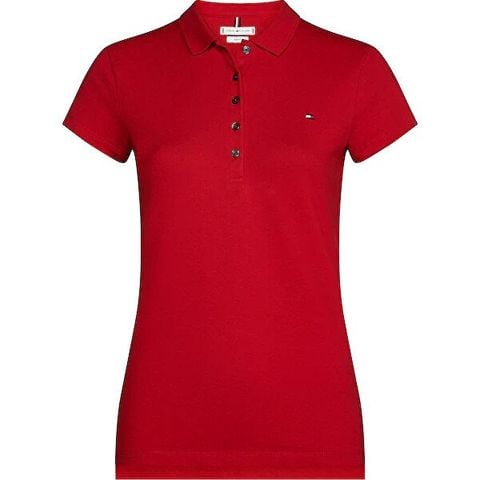 Tommy Hilfiger - Áo polo tay ngắn nữ Heritage Short Sleeve Slim Polo