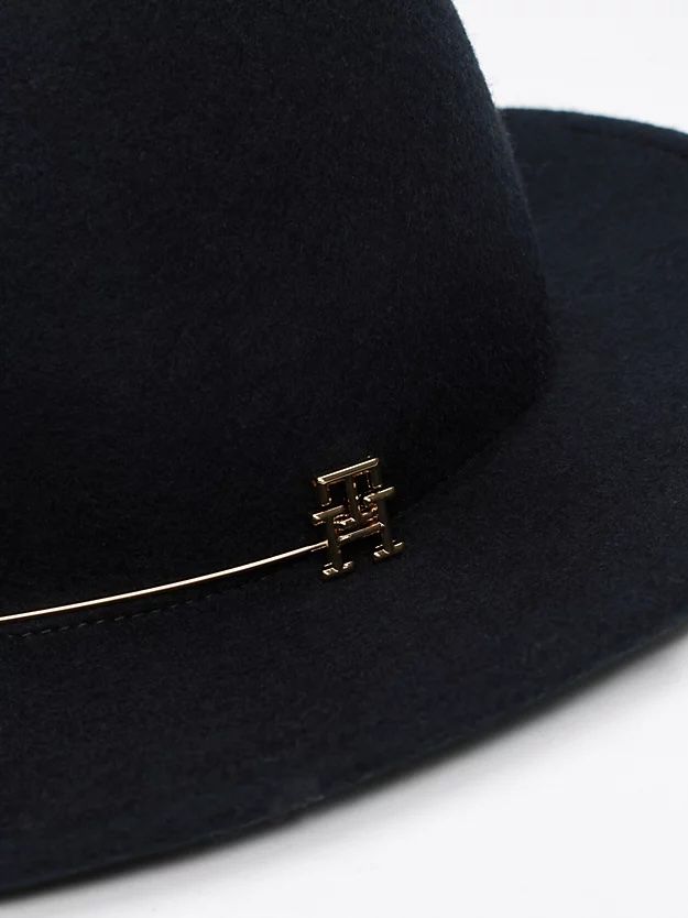 Tommy Hilfiger - Nón rộng vành Nữ Pure Wool Metal Hatband Fedora