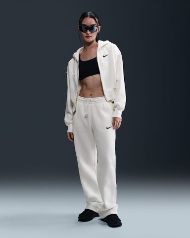 Nike - Áo khoác hoodie thể thao Nữ Phoenix Fleece Women's Loose Cropped Full-Zip Hoodie