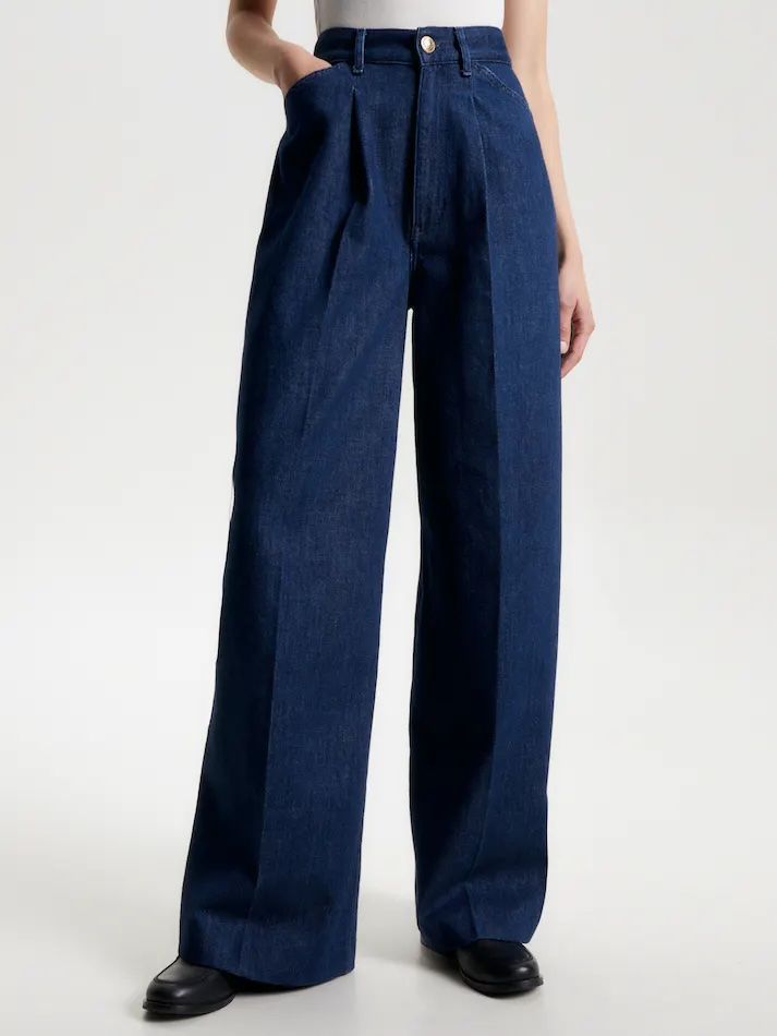 Tommy Hilfiger - Quần jeans nữ High Rise Wide Leg Pleated Jeans