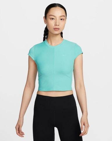 Nike - Áo tay ngắn thể thao Nữ One Fitted Rib Women's Dri-FIT Short-Sleeve Cropped Top