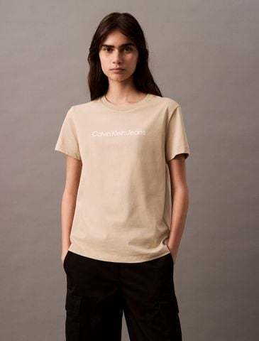Calvin Klein - Áo thun thời trang CK nữ Premium Straight Logo T-shirt