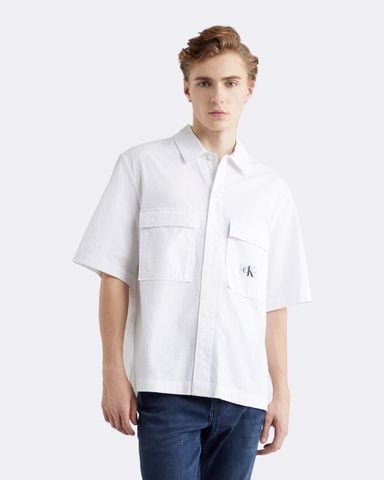 Calvin Klein - Áo sơ mi tay ngắn nam Seersucker Short Sleeve Shirt