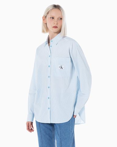 Calvin Klein - Áo sơ mi tay dài nữ Casual Label Relaxed Shirt