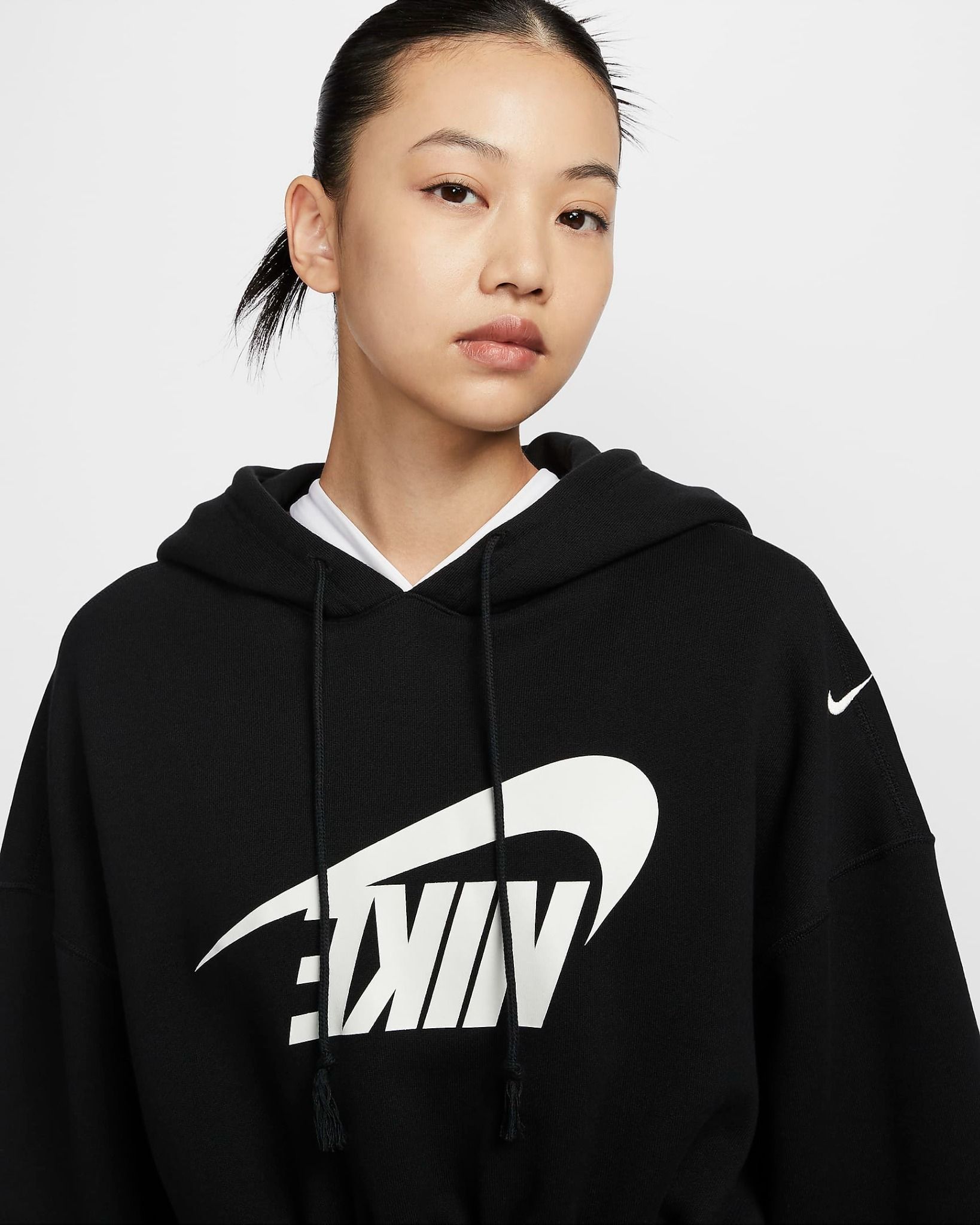 Nike - Áo khoác thể thao Nữ Women's Oversized Cropped French Terry Pullover Hoodie