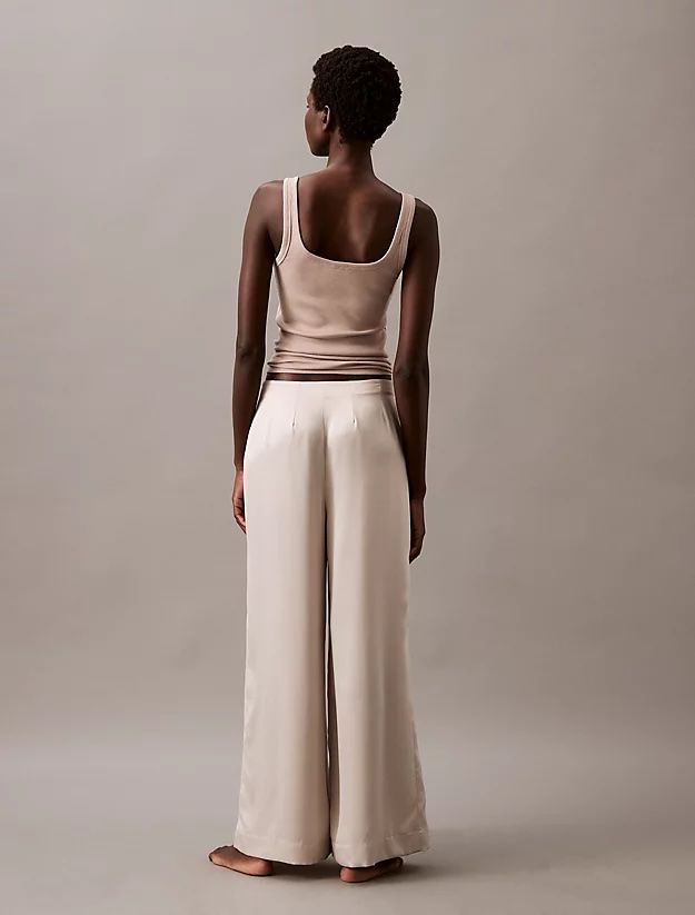 Calvin Klein - Quần ngủ CK nữ Sensual Satin Wide Leg Pant