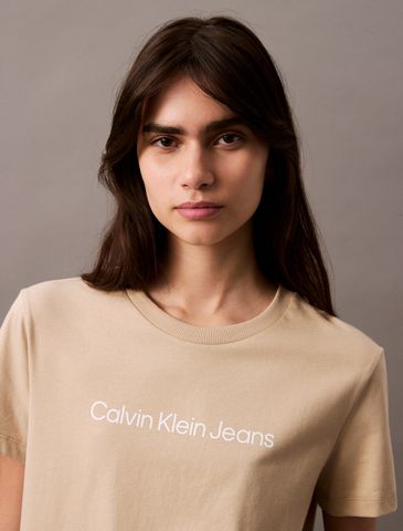 Calvin Klein - Áo thun thời trang CK nữ Premium Straight Logo T-shirt