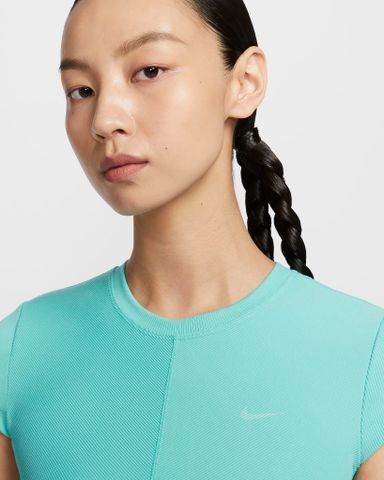 Nike - Áo tay ngắn thể thao Nữ One Fitted Rib Women's Dri-FIT Short-Sleeve Cropped Top