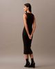 Calvin Klein - Đầm CK nữ Smooth Cotton Rib Sweater Midi V-Neck Dress