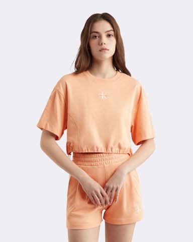 Calvin Klein - Áo tay ngắn nữ Oversized Cropped Cooling Sweatshirt