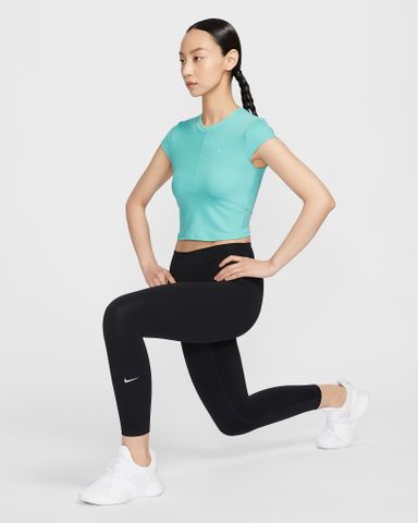 Nike - Áo tay ngắn thể thao Nữ One Fitted Rib Women's Dri-FIT Short-Sleeve Cropped Top
