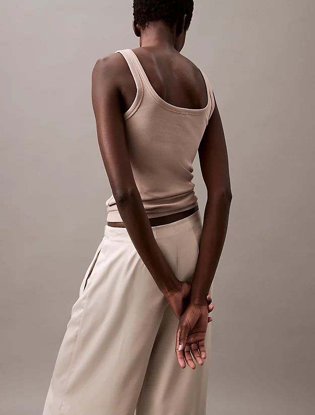 Calvin Klein - Quần ngủ CK nữ Sensual Satin Wide Leg Pant