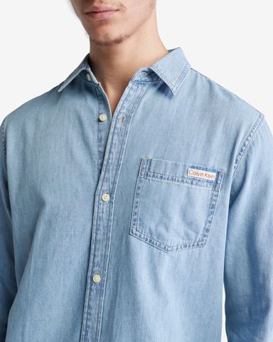 Calvin Klein - Áo sơ mi tay dài CK nam Casual Classic Light Wash Denim Shirt - 3