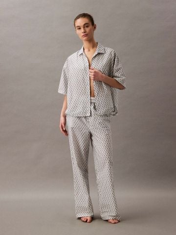 Calvin Klein - Quần ngủ CK nữ Logo Cotton Poplin Pants