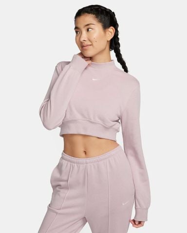 Nike - Áo tay dài thể thao Nữ Chill Terry Women's Crew-Neck Cropped French Terry Top