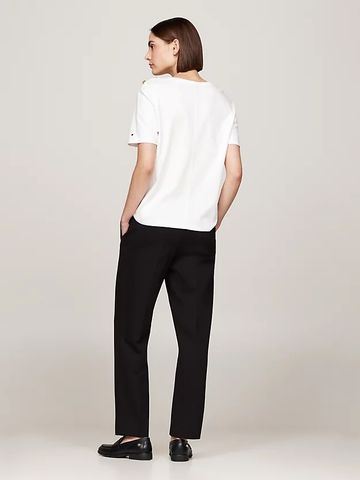 Tommy Hilfiger - Áo thun tay ngắn nữ Stripe Boat Neck Relaxed T-Shirt