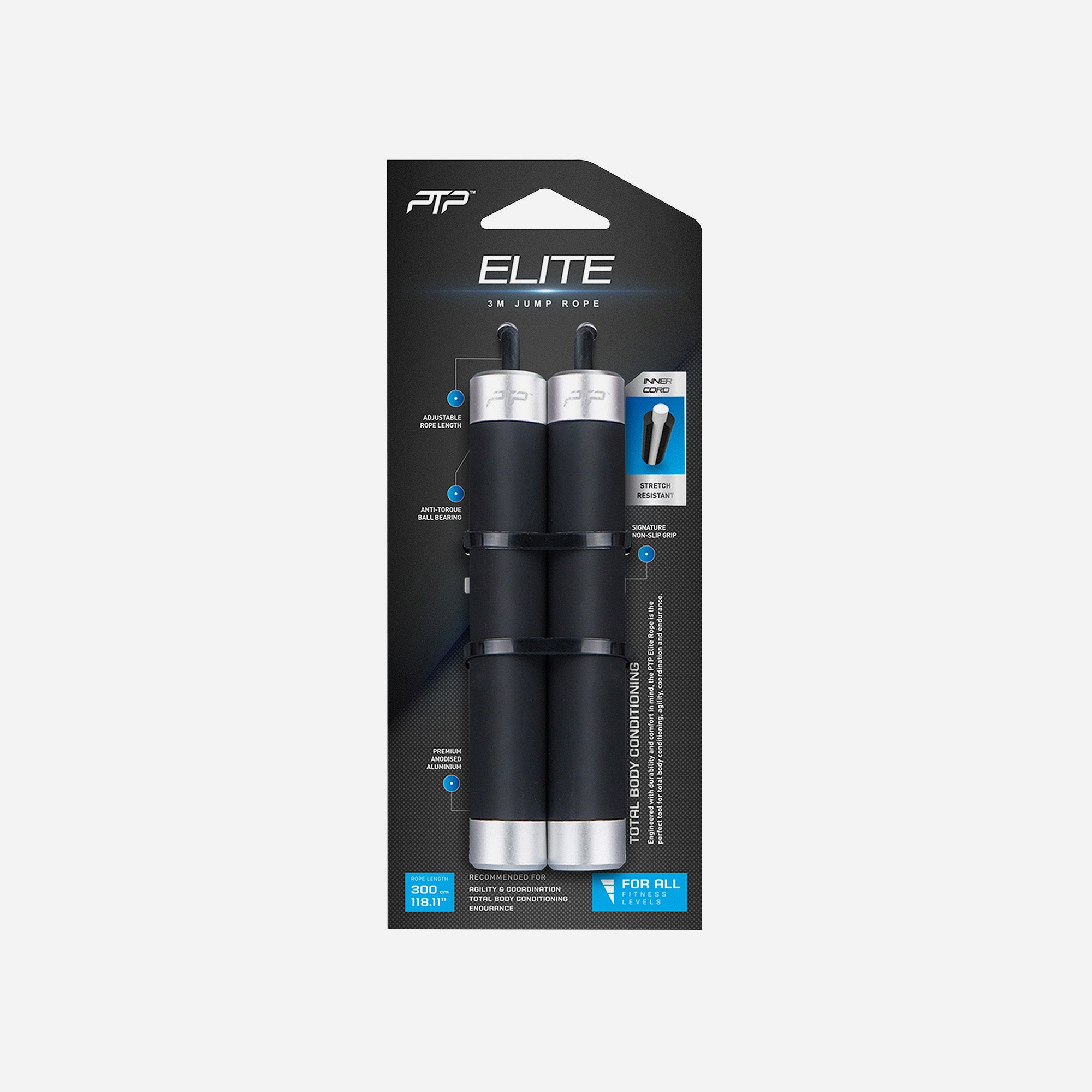 Ptp - Dây tập nhảy nam nữ Elite Jump Rope Black Fitness