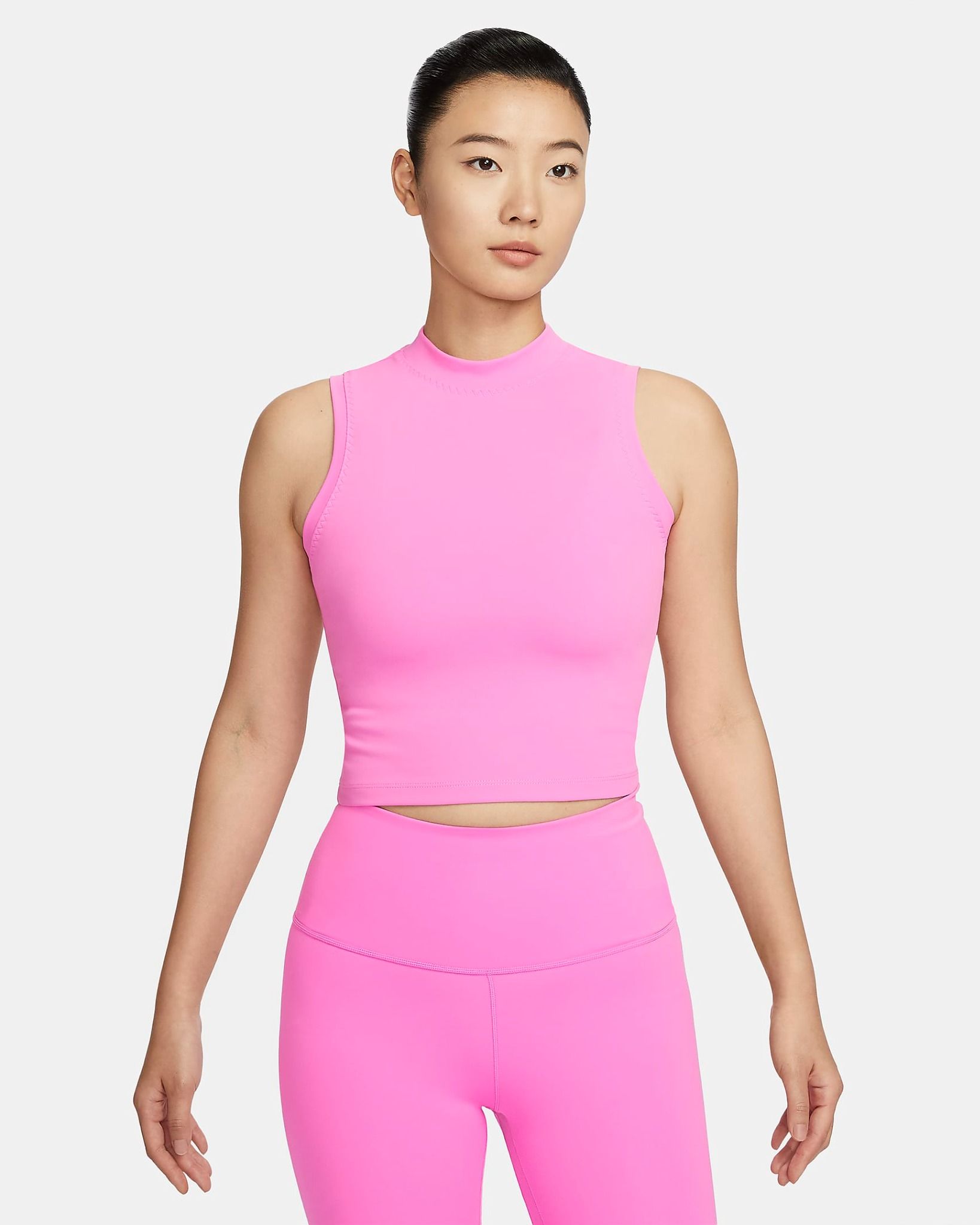 Nike - Áo ba lỗ thể thao Nữ Nike One Fitted Women's Dri-FIT Mock-Neck Cropped Tank Top