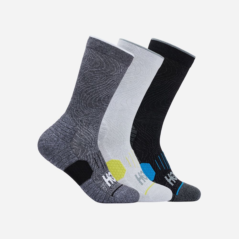 Hoka - Bộ ba đôi Vớ tất nam nữ Crew 3-Pack Running Socks