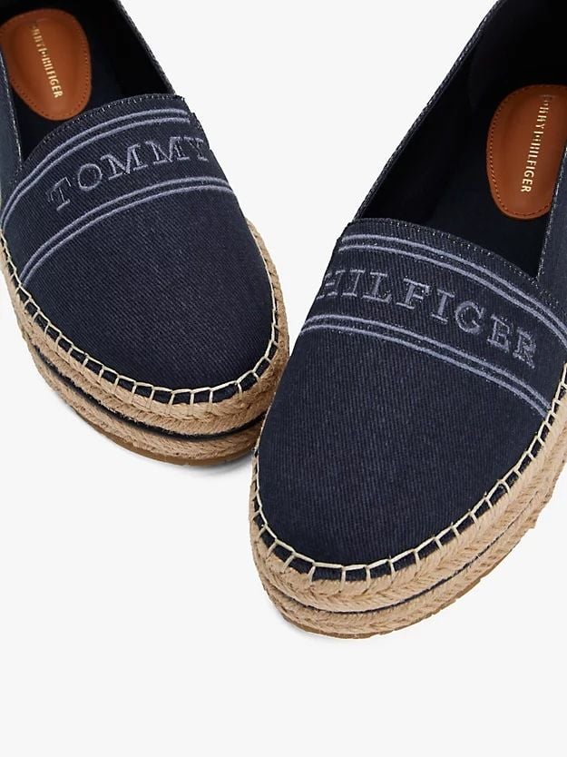 Tommy Hilfiger - Giày búp bê nữ Denim Platform Espadrilles
