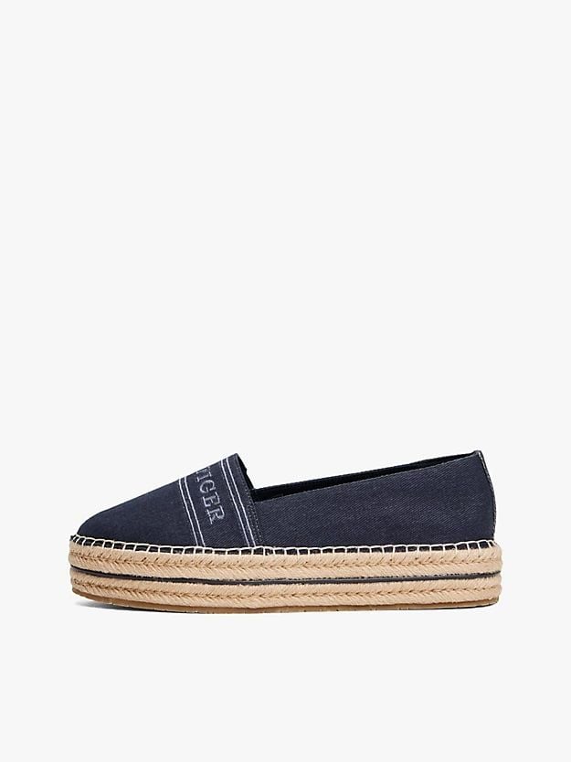 Tommy Hilfiger - Giày búp bê nữ Denim Platform Espadrilles