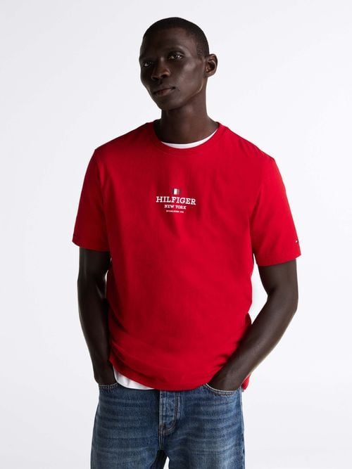 Tommy Hilfiger - Áo thun tay ngắn nam Hilfiger Logo Crew Neck T-Shirt