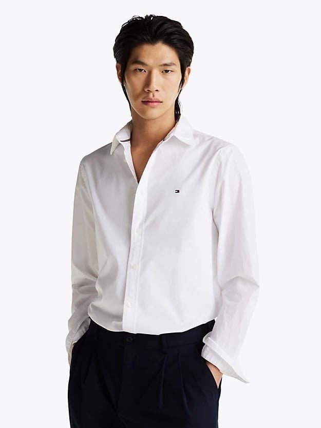 Tommy Hilfiger - Áo sơ mi tay dài nam TH Flex Slim Fit Poplin Shirt