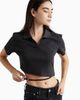 Calvin Klein - Áo polo tay ngắn CK nữ Modern Metals Cropped Polo Shirt With Logo Charm