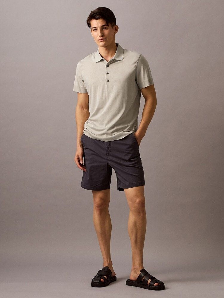 Calvin Klein - Áo polo tay ngắn nam CK Fine Knit Lyocell Blend Polo Shirt