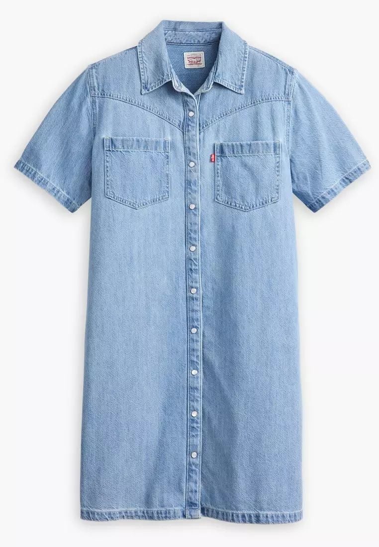 Levi's - Đầm jeans nữ Women's Louisa Short-Sleeve Denim Dress