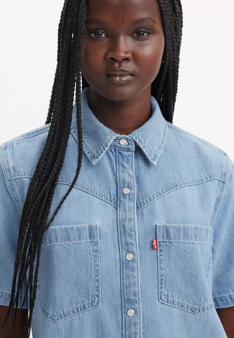 Levi's - Đầm jeans nữ Women's Louisa Short-Sleeve Denim Dress