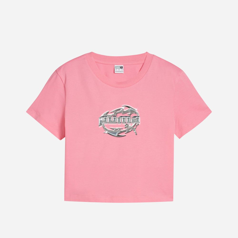 Puma - Áo thun tay ngắn nữ Graphics Hyper Girl Baby Fast Lifestyle Tee