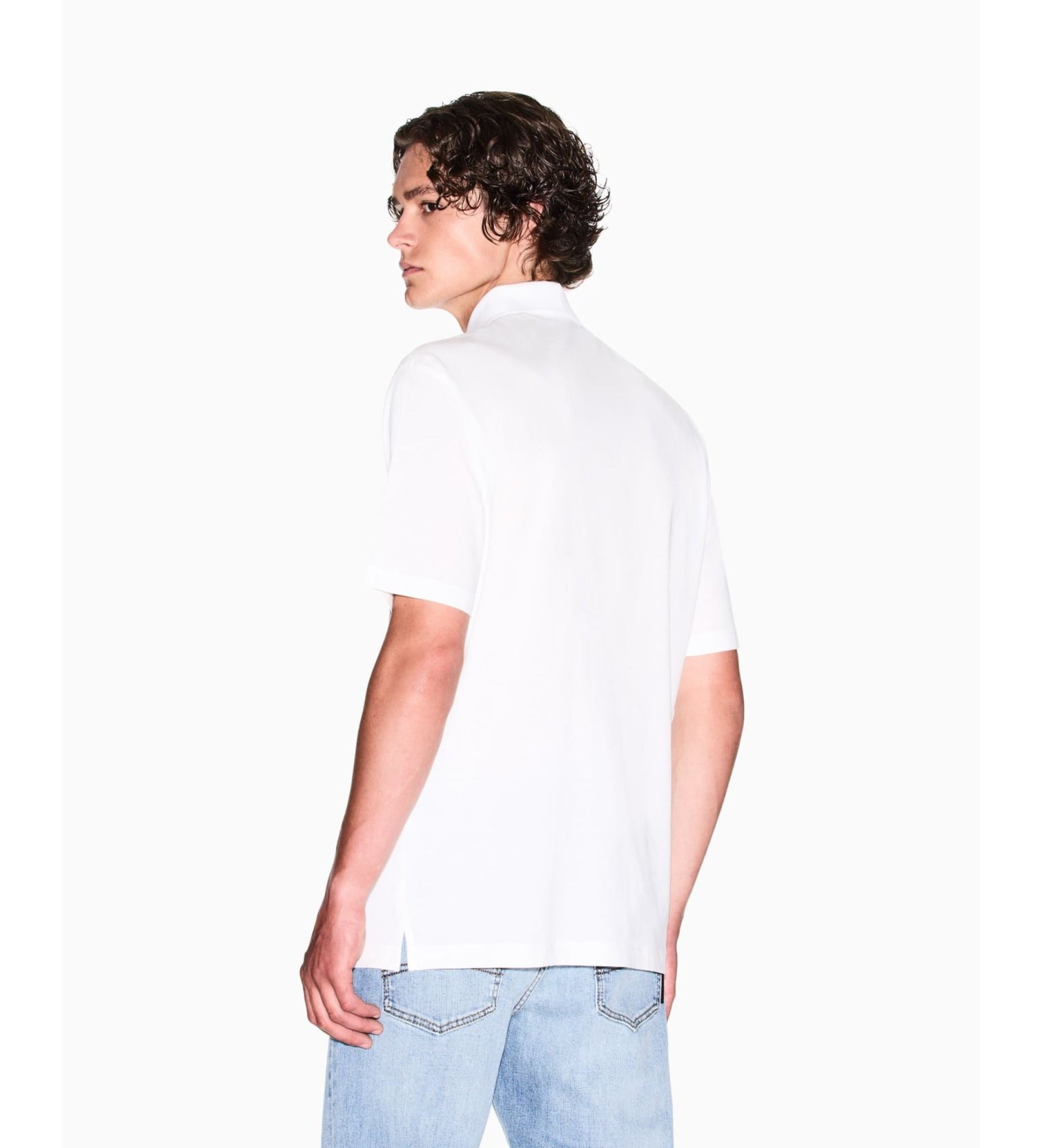 Armani Exchange - Áo polo nam AX White short sleeve polo shirt